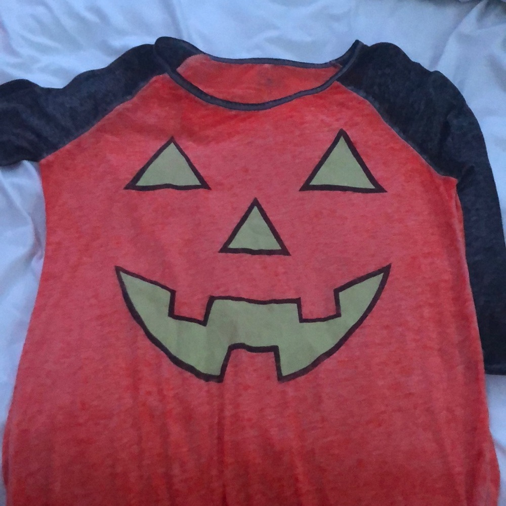 semi sheer pumpkin shirt